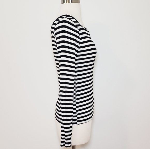 Frame Striped Squareneck Ribbed Top - Picture 4 of 7